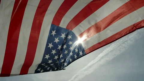 Epic awesome angle American Flag slow motion representing freedom 库存影片 122389513