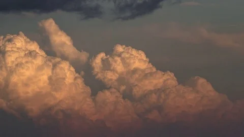 Epic boiling puffy clouds. Sunset time Stock-Footage 83757121
