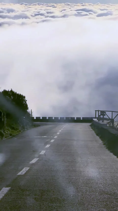 Epic breathtaking road above the clouds Stock Footage 302301497