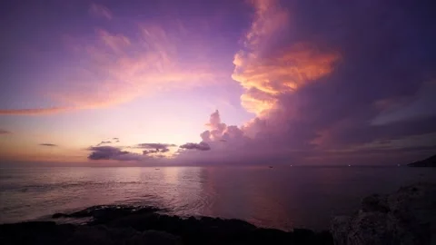 Epic breathtaking sunset caught on timelapse camera. Burning sky Stock Footage 156225509