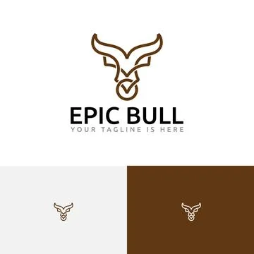 Epic Bull Taurus Head Horned Animal Logo Stock Illustration