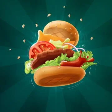 Epic Burger (dark background) イラスト素材