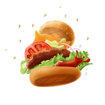 Epic Burger Isolated Stockillustratie