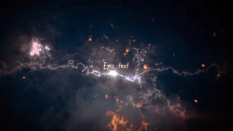 Epic Burning Fire Space Intro Trailer for Logo or text After Effects stock