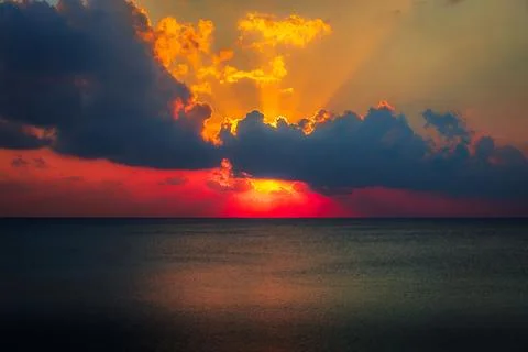 Epic Caribbean Sunset Stock Photos
