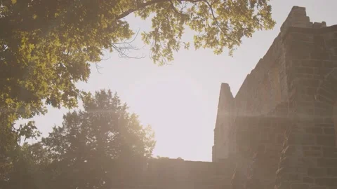 Epic Castle During Sunset Stock Footage 138715874