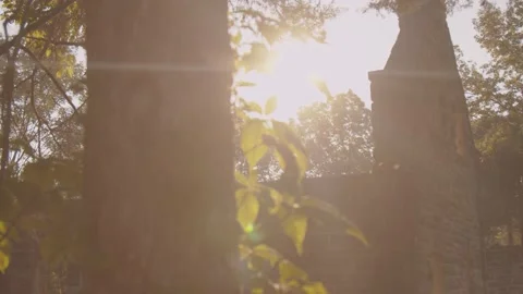 Epic Castle With Sun Flare Stock Footage 138715735