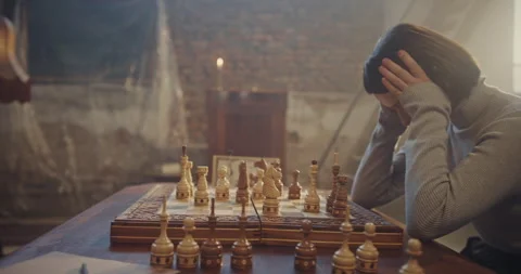 Epic Chess Showdown: A Dramatic Finale of Victory and Defeat Stock Footage 300446506