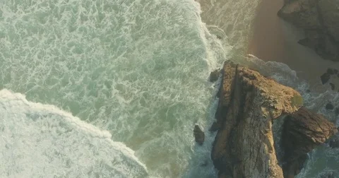 Epic Cliffs and Ocean Waves View Stock Footage 69709951