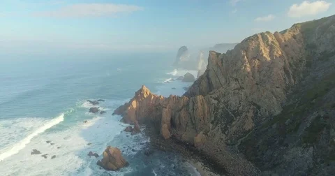 Epic Cliffs and Ocean Waves View Video stock 69737889