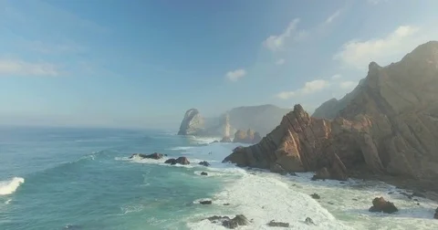Epic Cliffs and Ocean Waves View Video stock 69739953