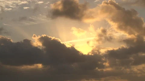 Epic Clouds and Sun Glow Time Lapse Stock Footage 45842325