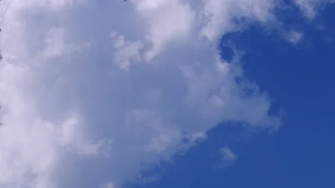 Epic clouds over blue sky background. Slow moving. Timelapse. Video stock 155787087