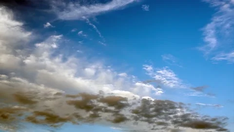 Epic clouds at sunset, layers of different types of clouds, colored clouds Stock Footage 201165382