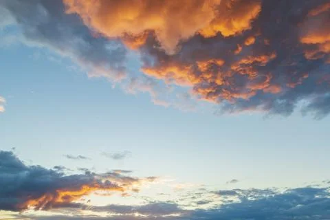 Epic clouds on the sunset. 스톡 사진