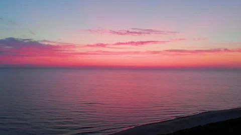 Epic colorful sunset over the Baltic Sea in Lithuania Video stock 321756050