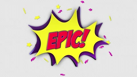 EPIC Comic Text Animation, on Alpha Channel, Loop Video stock 303485580