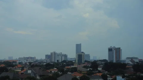 Epic Cumulonimbus Clouds Hyperlapse before a Heavy Rain in Surabaya Stock Footage 129236261