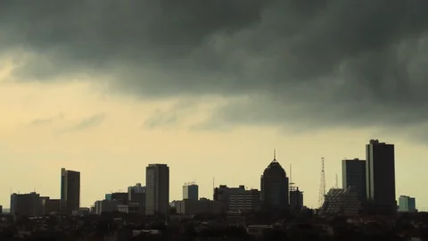Epic Cumulonimbus Clouds Hyperlapse before a Heavy Rain in Surabaya Stock-Footage 129237762