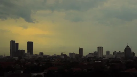 Epic Cumulonimbus Clouds Hyperlapse before a Heavy Rain in Surabaya Stock Footage 129240710