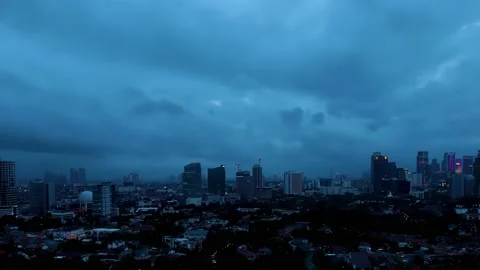 Epic Cumulonimbus Clouds Hyperlapse before a Heavy Rain in Jakarta Stock Footage 168955497