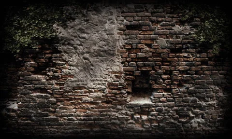Epic destructed brick wall Stock Footage 196480443