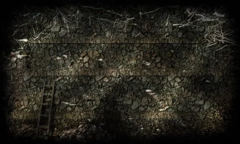 Epic destructed brick wall with ladder Stock Footage 196482175