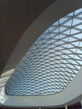 An epic diamond window in the ceiling of a building Stock Photos