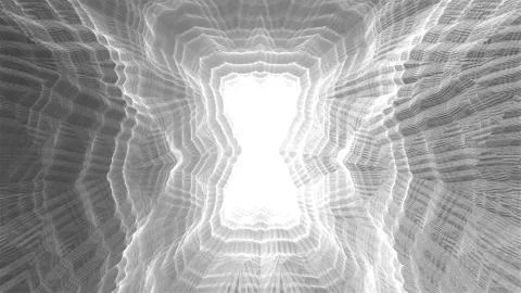 Epic dramatic abstract cold black and white 3D fractal illustration Stock Illustration