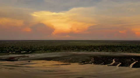 Epic dramatic sunset landscape Stock Footage 148665145