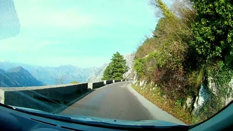Epic Drive Through Serpentines Above Stunning Kotor Bay Stock Footage 302494067