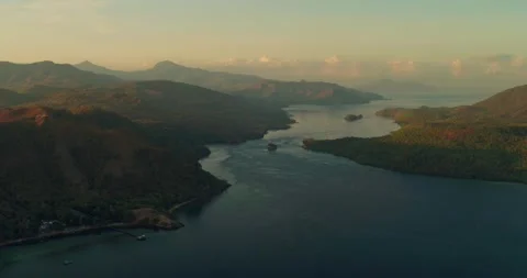Epic Drone Aerial Perspective of Komodo National Park Island Landscape 스톡 동영상 330929205