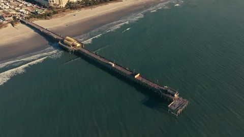 Epic Drone Aerial shot of Beach and Hotels in Myrtle Beach South Carolina 스톡 동영상 280508085