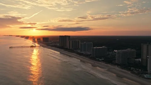 Epic Drone Aerial shot of Beach and Hotels in Myrtle Beach South Carolina Vidéo 280508121