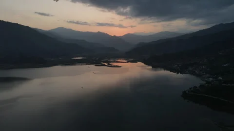 Epic drone flight with flying eagles overlooking the Nepal Valley. Stock Footage 244717781