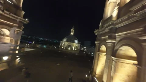 Epic Drone Flight Through Durango Cathedral’s Front Towers and Dome Stock Footage 306626661