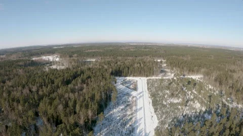 Epic Drone FPV aerial flight over forest on a winter day Stock Footage 149123340