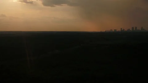 Epic drone tilt up to skyline Stock Footage 92382500
