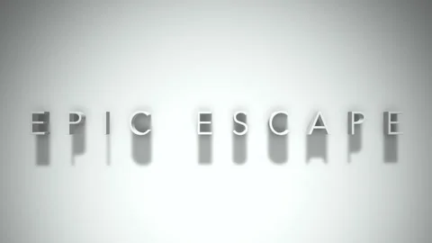 Epic escape 3D title animation with shadows on a white background Stock Footage 296922603