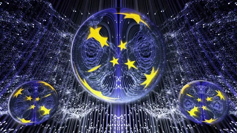 EPIC EUROPEAN FLAG LOOP ANIMATION Stock Footage 138902990