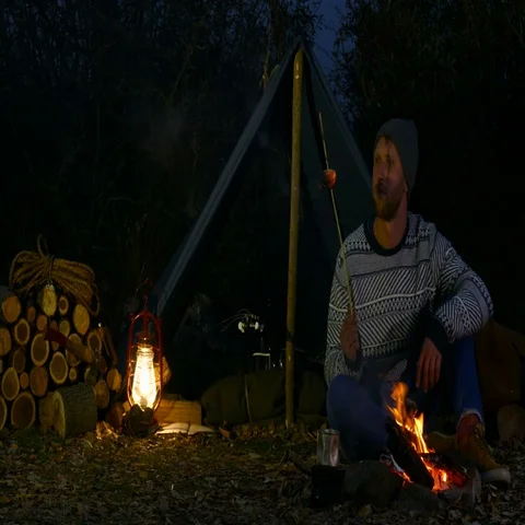 Epic fail marshmallow :) Burning marshmalolow. Stock Footage 69293871