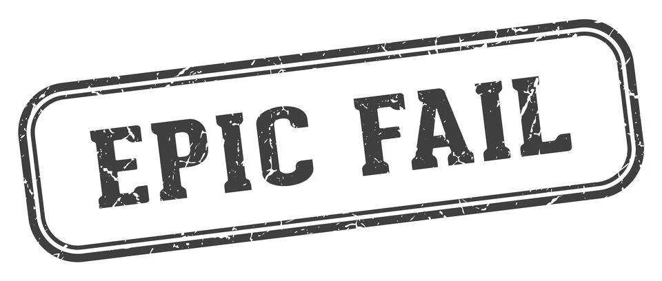 Epic fail stamp. epic fail rectangular stamp on white background Illustrazione stock