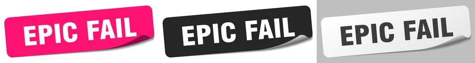 Epic fail sticker. epic fail sticker set on white background Stock Illustration