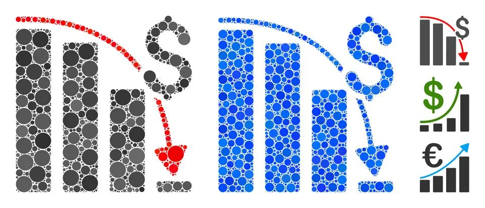 Epic Fail Trend Composition Icon of Circle Dots Stock Illustration