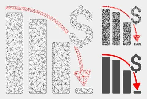 Epic Fail Trend Vector Mesh Wire Frame Model and Triangle Mosaic Icon Stock Illustration