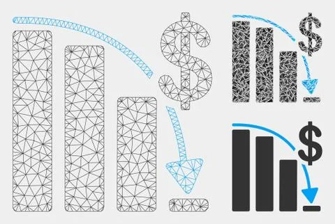 Epic Fail Vector Mesh 2D Model and Triangle Mosaic Icon Stock Illustration