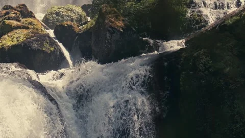 Epic Falls Creek Falls Waterfall Oregon Washington Columbia River Gorge Vídeo Stock 280701789