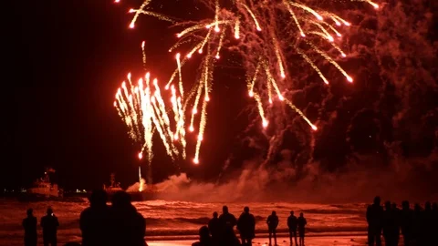 Epic firework display - Scheveningen Video stock 79025460