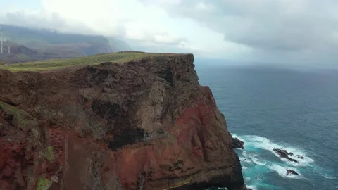 Epic flight over the wonderful viewpoint called Ponta de São Lourenço in Madeira Stock Footage 226398951