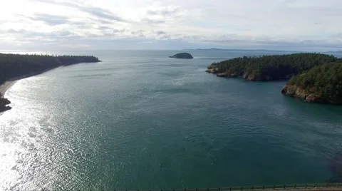 Epic Fly Over of Coastal Bridge Stock Footage 69014412